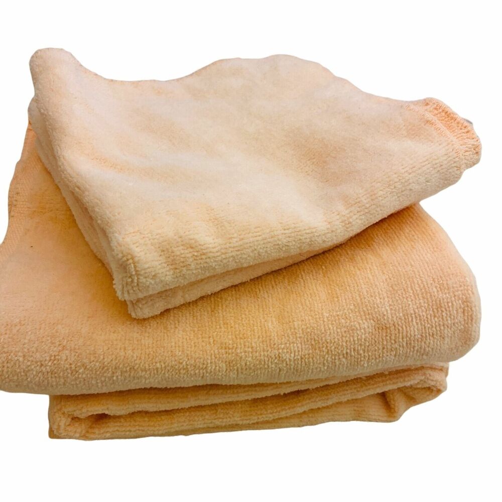 #4337 VTG Fieldcrest Peach guest towels and wash cloths